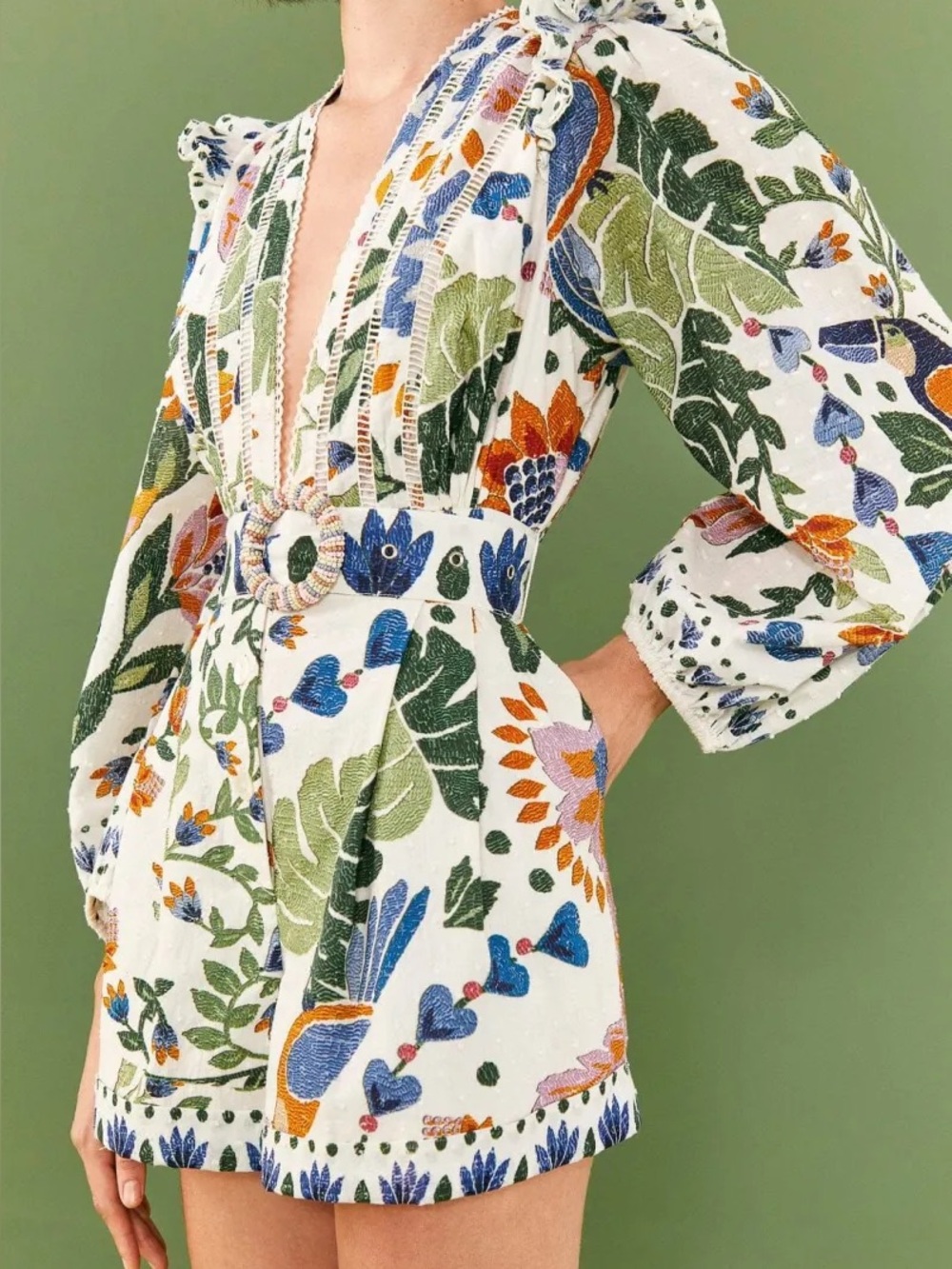 NWT FARM RIO Ummer Garden Floral-Embroidery Romper - Picture 2 of 14